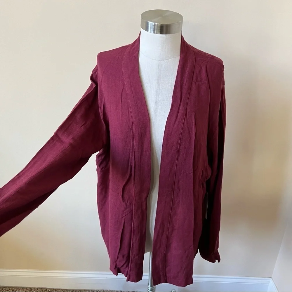 New! Lacausa open front sweater rayon wool blend 17225